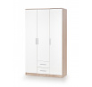 Šatní skříň LIMA S-3, dub sonoma/bílá