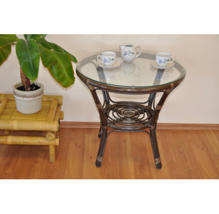 Stolek Bahama hnědý se sklem Stolek Bahama hnědý se sklem