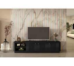 VESPER RTV 187 3D - černý MDF / černý MDF / zlaté úchyty / sokl