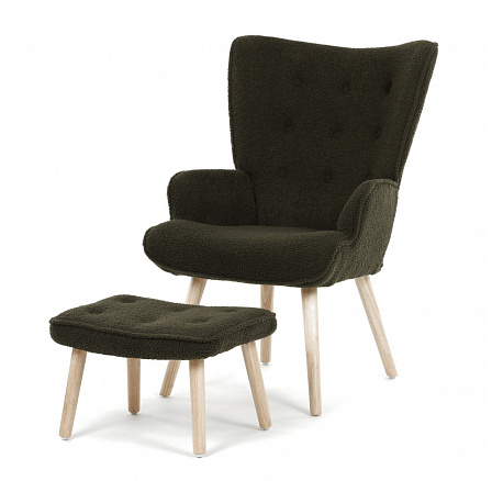 Relaxační křeslo, zelená, látka bouclé, AK-319 GRN2 Relaxační křeslo, zelená, látka bouclé, AK-319 GRN2