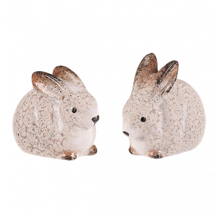 Zajíc - keramická figurka, krémová, vel. S, mix 2, cena za 1 ks