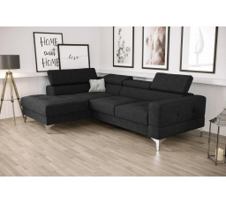 Rohová sedací souprava TOSCANIA MINI s funkcí spaní 170x250 cm - černá , levá