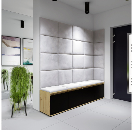 Předsíňová stěna EMI 3, Trinity 32/Artisan+černá Předsíňová stěna EMI 3, Trinity 32/Artisan+černá