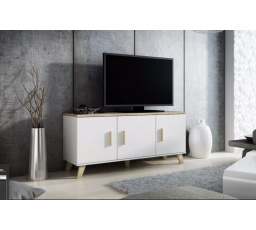 Komoda LOTTA 150 3D, Bílá/Dub sonoma