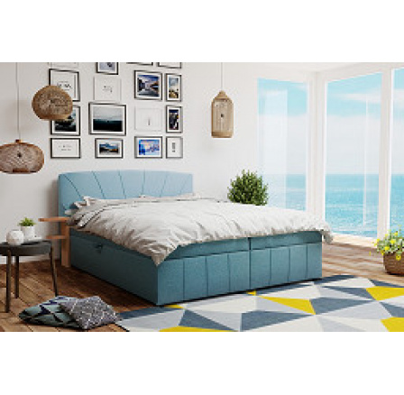 Dvoulůžková postel KRÉTA čalouněná - sv. modrá light COVER 70 Dvoulůžková postel KRÉTA čalouněná - sv. modrá light COVER 70