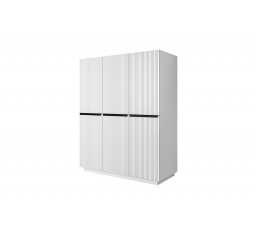 Šatní skříň Nicole, bílá matná / černé úchytky