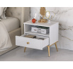 Noční stolek GOLDIN 07, Alpská bílá/Bílý Lesk