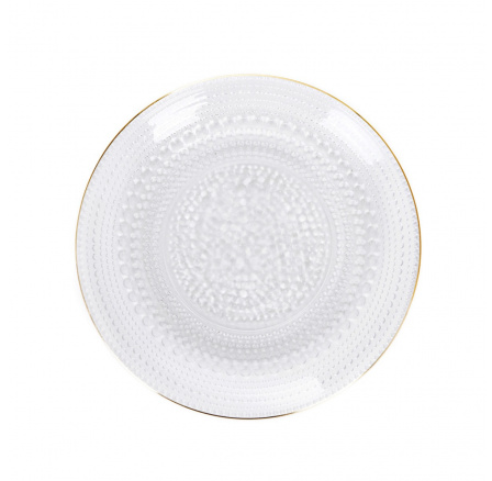 Talíř DAJANA tečkované sklo se zlatým okrajem 15 cm SS23 848754