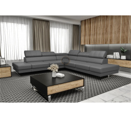 Rohová sedací souprava EMPORIO MAX 300 x 300 přírodní kůže - Šedá kůže