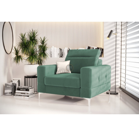 Křeslo čalouněné MALIBU 104 cm - Odstíny mátové