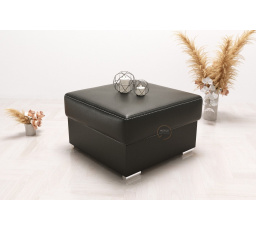 Taburet s úložným prostorem 55×55 - černá eko kůže