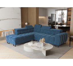 Rohová sedací souprava ASPEN 260x225 cm modrá ZOYA 15 - Rychlé doručení - levá