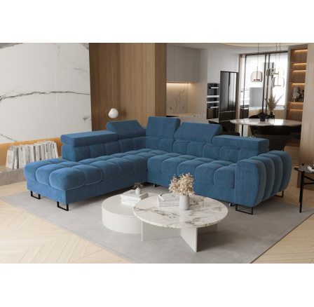 Rohová sedací souprava ASPEN 260x225 cm modrá ZOYA 15 - Rychlé doručení - levá