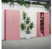 Kancelářská kovová skříň na dokumenty pudrově růžová: Fresh Style JAN H, 900 x 1950 x 400 mm