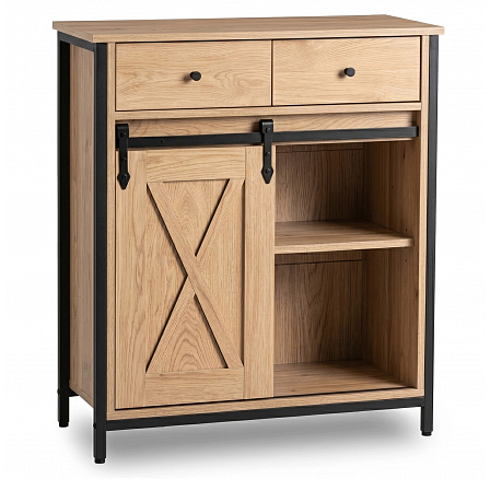 Komoda se zásuvkami COLE 70 cm Dub/Černá