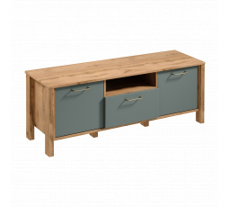 Televizní stolek INDYGO RTV1S, Dub Wotan/Zelená