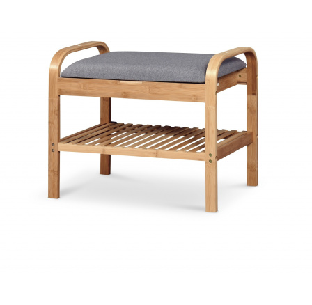 Botník ST12, bambus/šedá Botník ST12, bambus/šedá