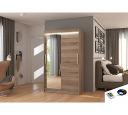 Posuvná skříň se zrcadlem a LED osvětlením BARIO 120 Truffle+Truffle