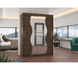 Posuvná skříň se zrcadlem RENZO 150 Choco+Choco