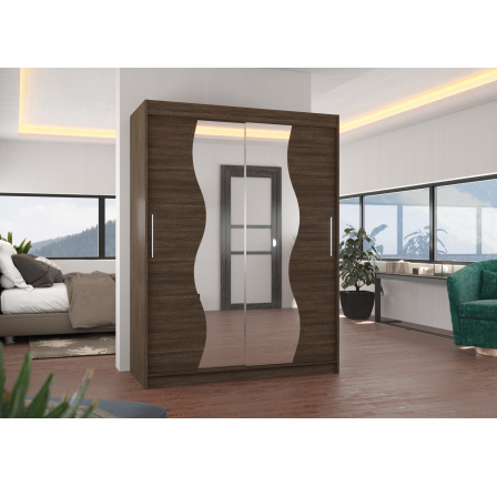 Posuvná skříň se zrcadlem RENZO 150 Choco+Choco