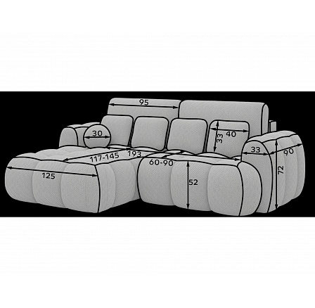 Covelion Corner Sofa Bed with Storage, Beige Bouclé, Left-Hand Facing Royal 18 193x60 Left 1
