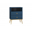 Noční stolek MARINE 10, Tmavě modrá/Zlatá
