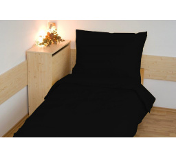 Povlečení bavlna UNI 140x200, 70x90cm černá hotelový uzávěr