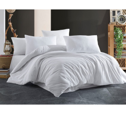 Francouzské povlečení krep UNI 240x220, 70x90cm Bílé
