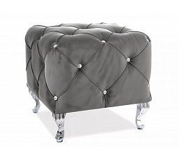 Taburet HESTIA K VELVET, šedý BLUVEL 14/stříbrná