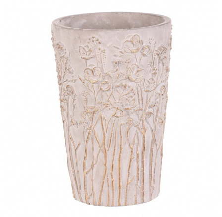Obal betonový - květinový vzor, vysoký, vel. M, šedý