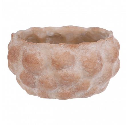 Obal na květiny - s boulemi, beton, mísa, vel. M, béžovo-krémový