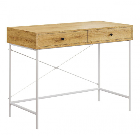 Psací stůl přírodní dub/bílý rám B11-FX