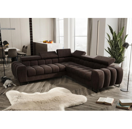 Rohová sedací souprava ASPEN MAX 260x260 cm - hnědá , pravá