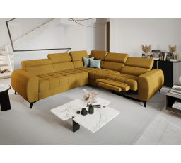 Rohová sedací souprava PORTO II , relax 255X258 cm - žlutá , pravá
