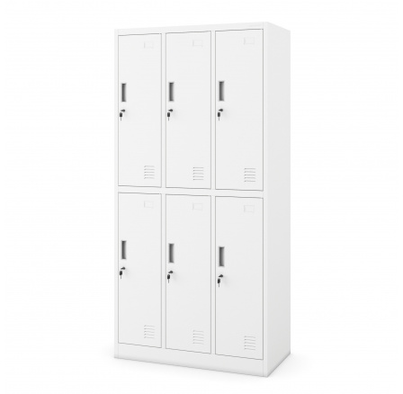 Bílá šatní šatní skříň s 6 boxy IGOR 900 x 1850 x 450 mm