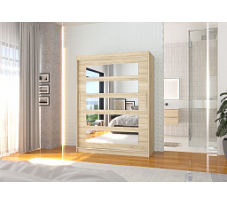 Posuvná skříň se zrcadlem MURANI 150 Sonoma+Sonoma