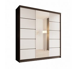 Šatní skříň SONIC 200, Černá/Bílá