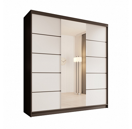 Šatní skříň SONIC 200, Černá/Bílá