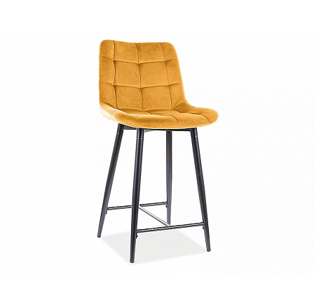 Barová židle CHIC H-2 Velvet, Curry Bluvel 68/černý mat Barová židle CHIC H-2 Velvet, Curry Bluvel 68/černý mat