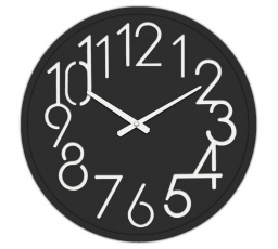 Hodiny nástěnné - pr. 60 cm, MDF, černé