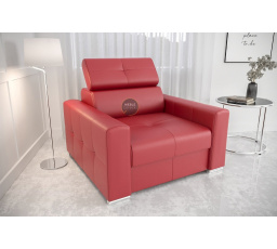 Křeslo MARGO přírodní kůže - červená kůže