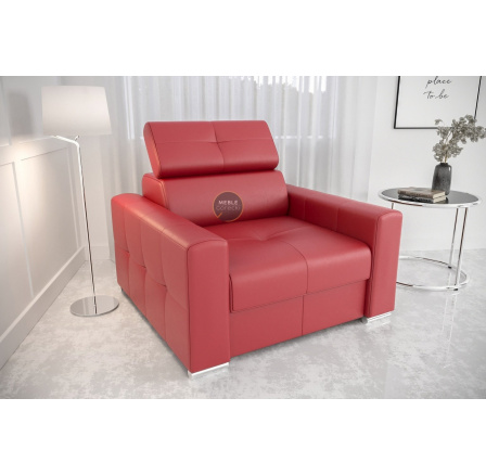 Křeslo MARGO přírodní kůže - červená kůže