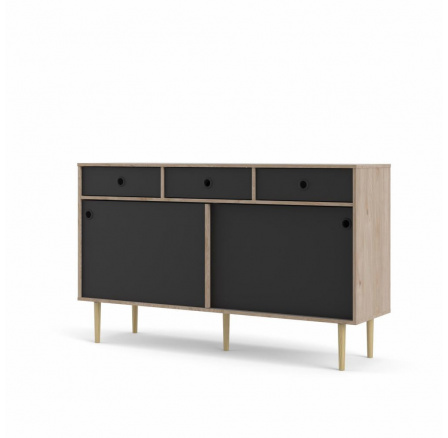 Komoda RUBY 2d3s, Hickory/Černá Komoda RUBY 2d3s, Hickory/Černá