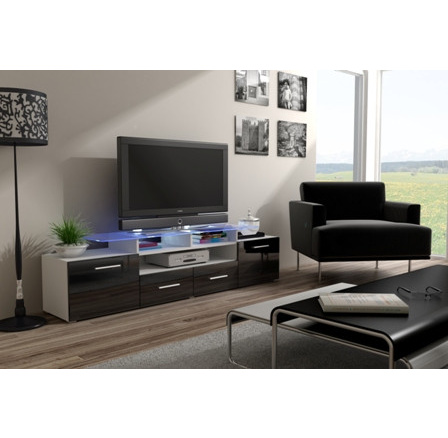 Tv komoda EVORA, lesklá černá