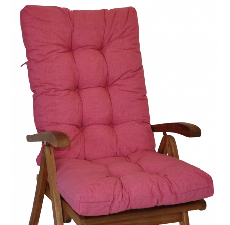 Polstr na teakové zahradní křeslo vysoké - látka malinový melír Polstr na teakové zahradní křeslo vysoké - látka malinový melír