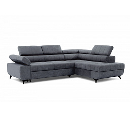 Rohová sedačka Dragonis L s funkcí spaní / Ditra New 15 / černé nohy / pravá strana