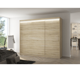 Posuvná skříň s LED osvětlením ANTOS 250 Sonoma+Sonoma