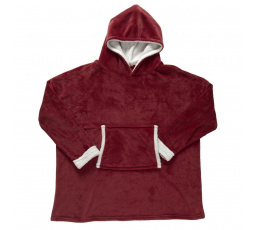 Zateplená mikina s kapsou/snuddie bordová