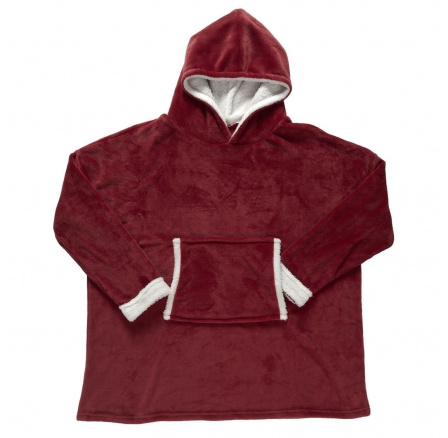 Zateplená mikina s kapsou/snuddie bordová