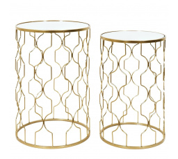 Sada 2 stolků Dubai zlatá